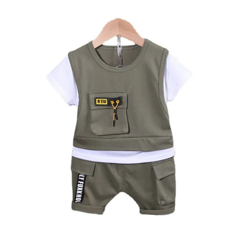 Conjunto Infantil  Blusa Estilo Colete E Bermuda