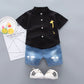 Conjunto Infantil Camisa E Bermuda Jeans Casual