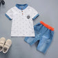 Conjunto Infantil Camiseta Estampada E Bermuda Jeans