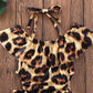 Maiô Infantil Estampa Leopardo Com Babado