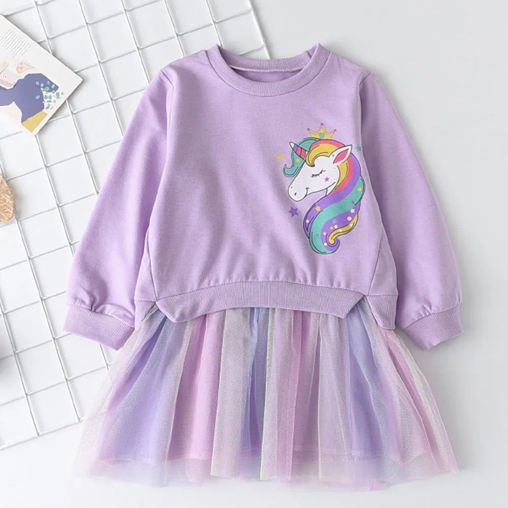 Vestido Infantil Blusa Manga Longa Embutidade E Saia De Tule