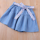 Shorts Infantil Soltinho Com Cinto Floral