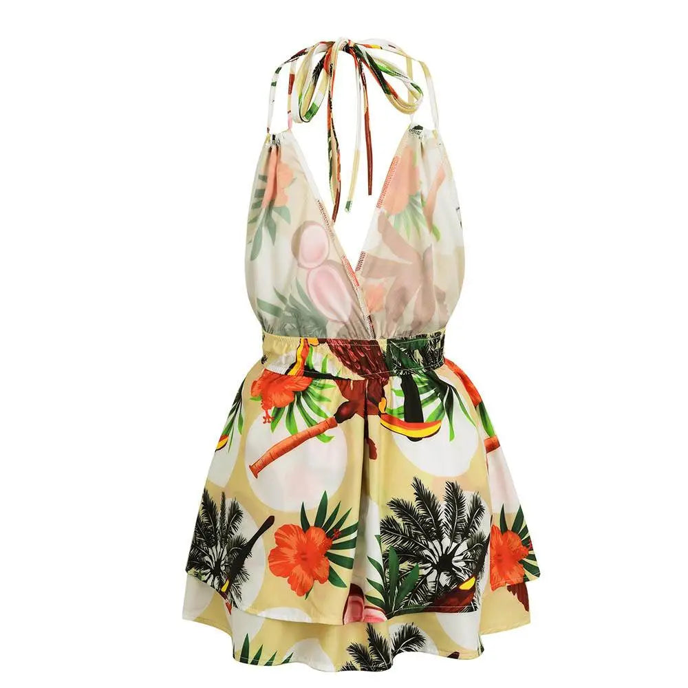 Vestido Floral Decote Em V