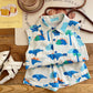 Conjunto Infantil Regata E Bermuda Estampa Dinossauros