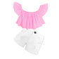 Conjunto Infantil Top Ombro à Ombro E Shorts