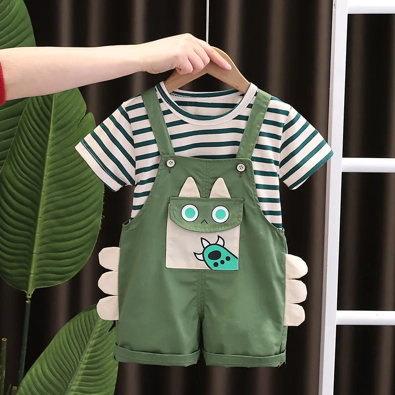 Macacão Infantil E Blusa Listrada