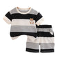 Conjunto Infantil Casual Blusa E Bermuda Listras