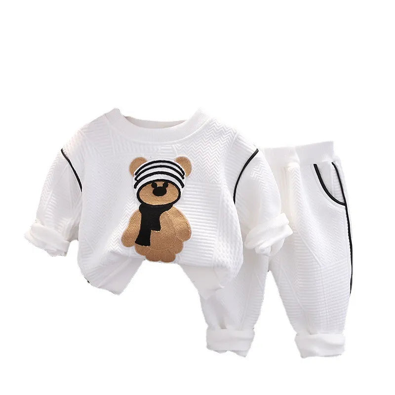 Conjunto Infantil Casaco Estampa De Urso E Calça