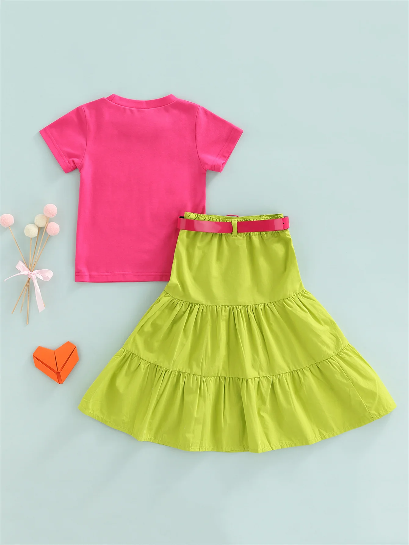 Conjunto Infantil Blusa Estampada E Saia Midi