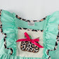 Vestido Infantil Mangas De Babado Com Detalhes Nas Barras De Animal Print