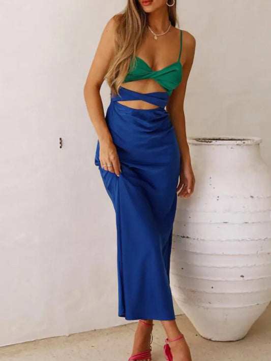 Vestido Midi Decote Trançado No Busto E Cintura