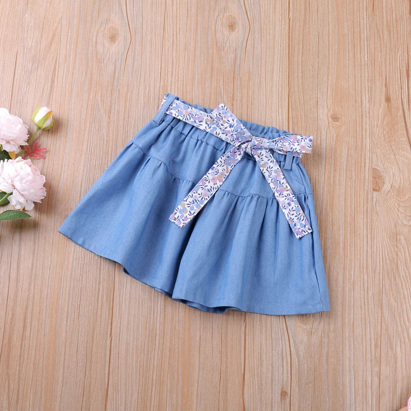 Shorts Infantil Soltinho Com Cinto Floral