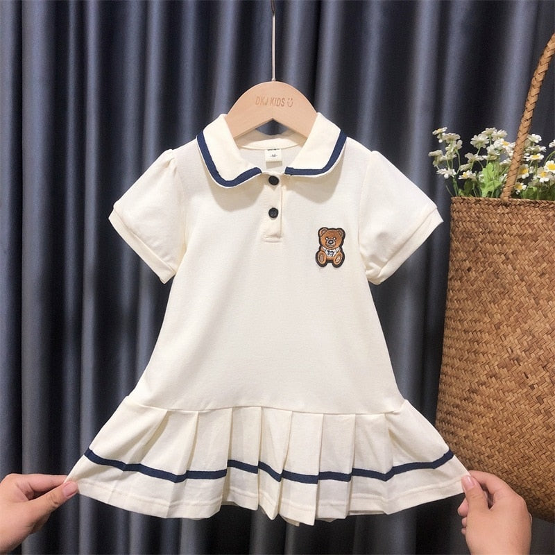 Vestido Infantil Polo Plissado na Barra