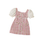 Vestido Infantil Em Tweed Mangas Bufantes