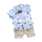 Conjunto Infantil Camisa Estampada De Coroas E Bermuda