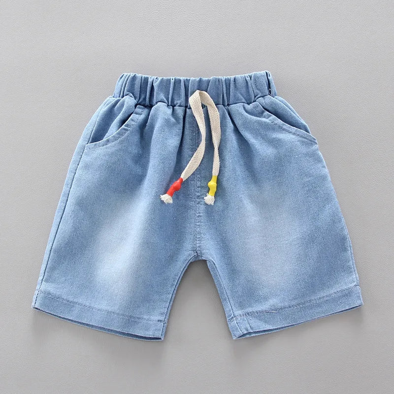 Conjunto Infantil Casual Blusa Colorida E Bermuda Jeans