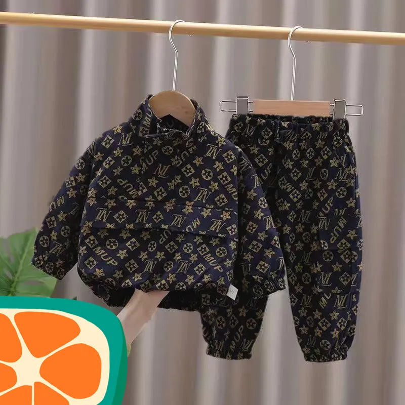 Conjunto Infantil Casaco E Calça Estampada