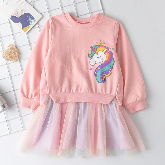 Vestido Infantil Blusa Manga Longa Embutidade E Saia De Tule