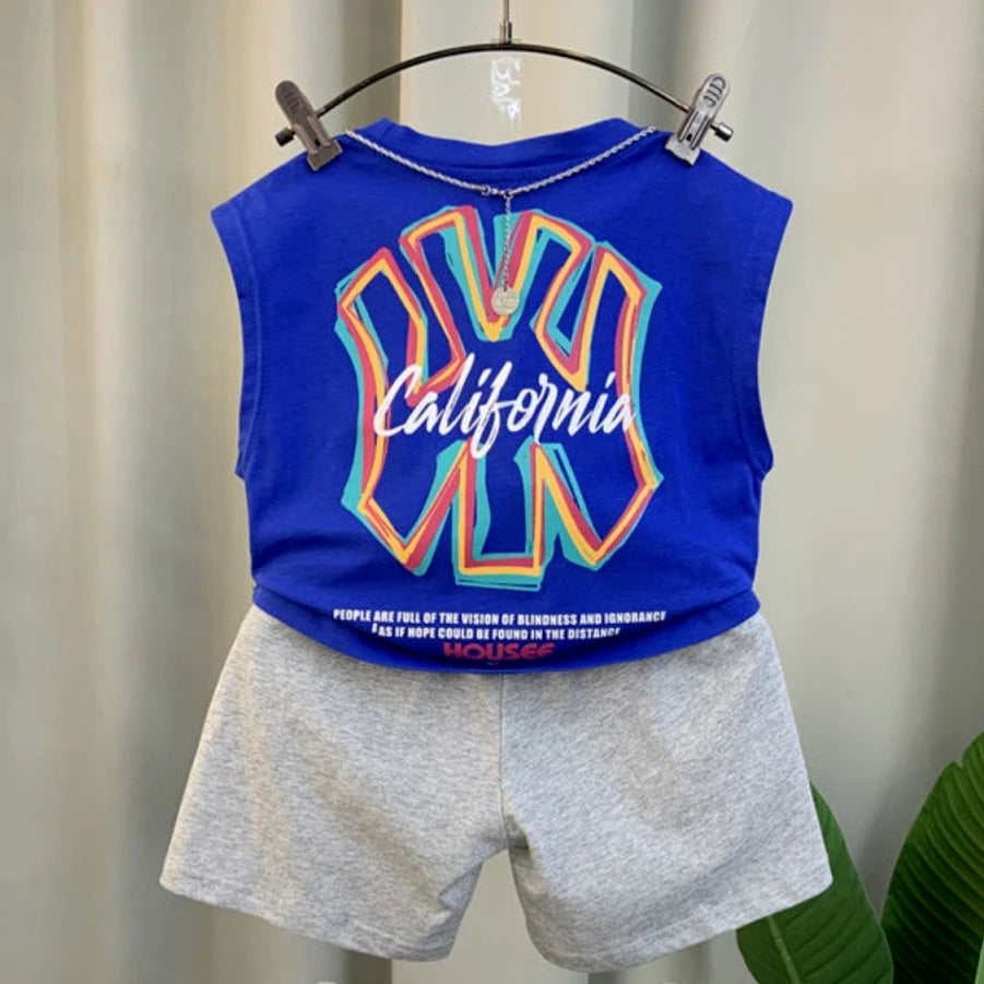 Conjunto Infantil Regata Estampada E Bermuda