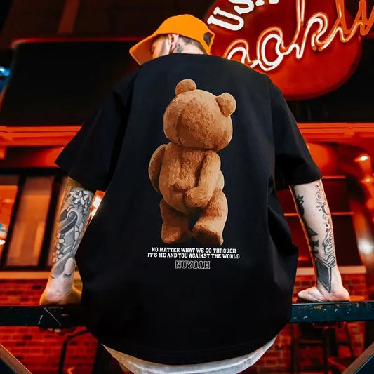 Camiseta Masculina Estampa De Urso Nas Costas