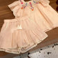 Conjunto Infantil Larguinho Blusa Com Bordado E Shorts