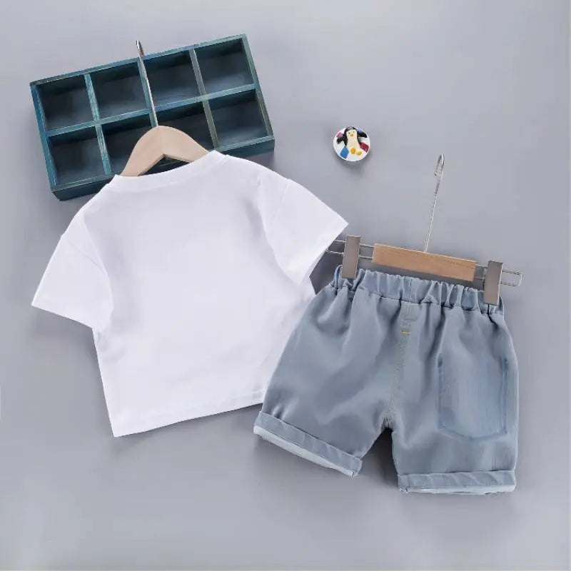 Conjunto Infantil Blusa E Bermuda Estampa Desenho Animado