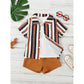 Conjunto Infantil Camisa Estampa Listrada E Bermuda