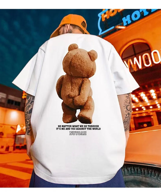 Camiseta Masculina Estampa De Urso Nas Costas