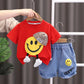 Conjunto Infantil Blusa Estampa Smile E Bermuda Jeans