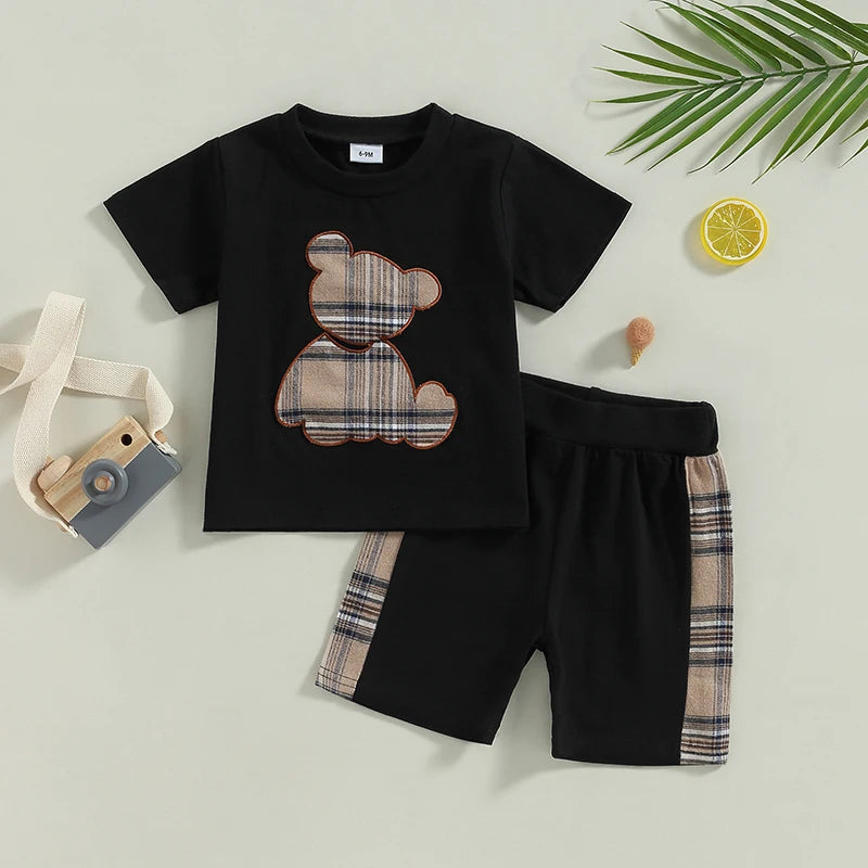 Conjunto Infantil Blusa Estampa Ursinho E Bermuda