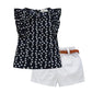 Conjunto Infantil Blusa Floral E Shorts