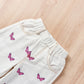 Conjunto Infantil Cropped Com Babados E Calça Com Borboletas