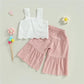 Conjunto Infantil Regata Cropped Laise e Calça Pantalona Curta