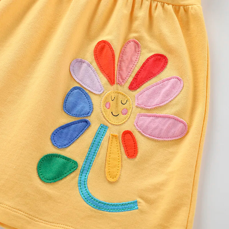 Vestido Infantil Manga Longa Com Estampa De Uma Flor