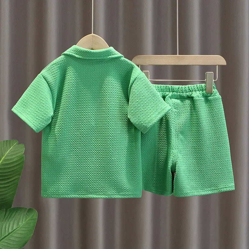 Conjunto Infantil Blusa E Bermuda Texturizada