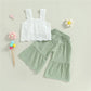 Conjunto Infantil Regata Cropped Laise e Calça Pantalona Curta