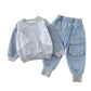 Conjunto Infantil Casaco De Moletom e Calça Jeans