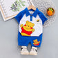 Conjunto Infantil Blusa Polo E Bermuda Estampadas Ursinho Pooh