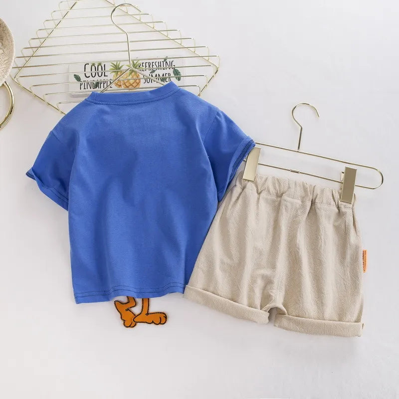 Conjunto Meninos Garfield Blusa Estampada e Bermuda