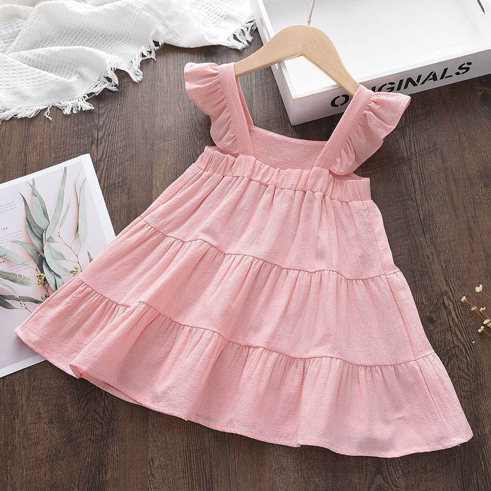 Vestido Infantil Rodado Manga Babado