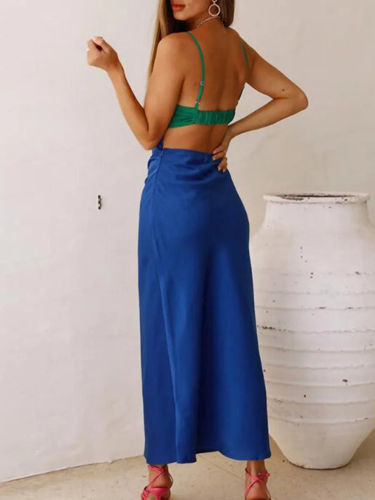 Vestido Midi Decote Trançado No Busto E Cintura