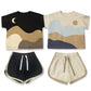 T- Shirts Estampa De Paisagem Moderna E Shorts