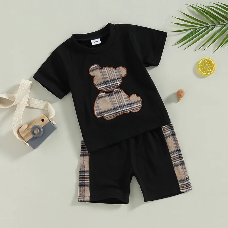 Conjunto Infantil Blusa Estampa Ursinho E Bermuda