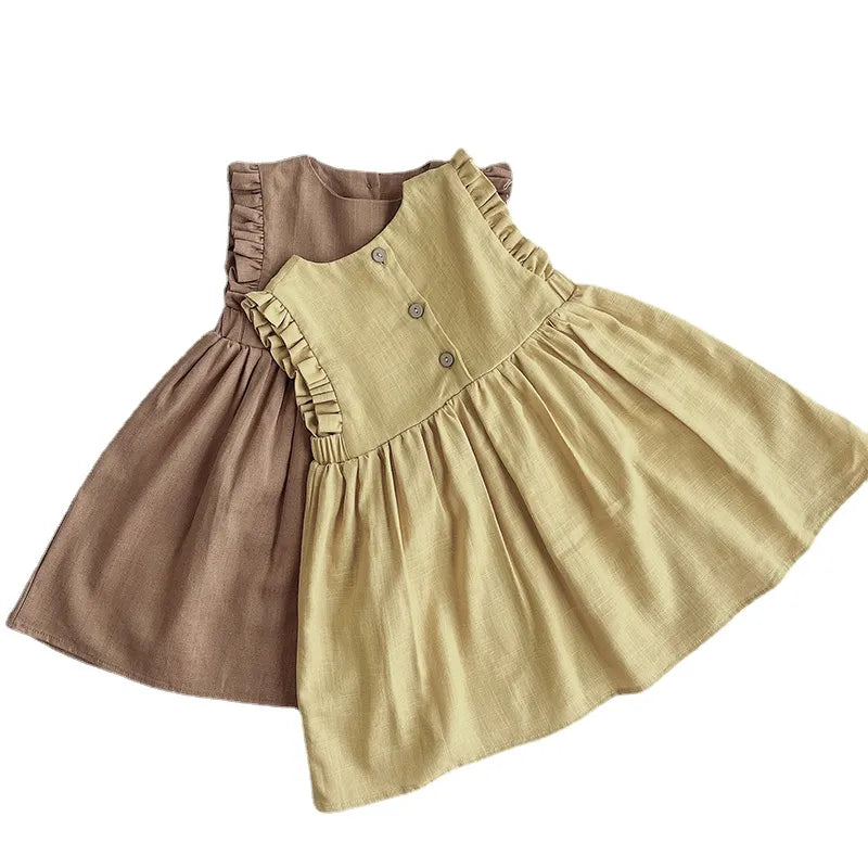 Vestido Infantil em Linho Rodado