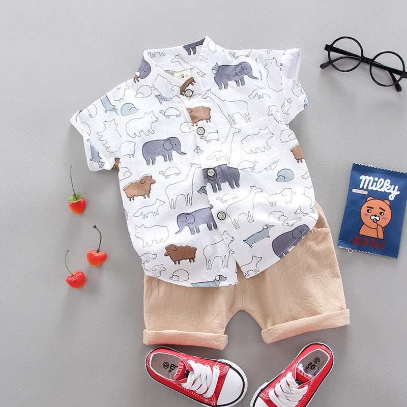 Conjunto Infantil Camisa Animais 6M-4A