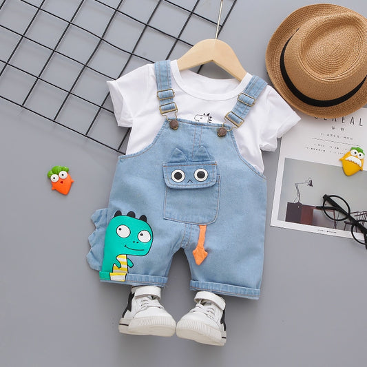 Conjunto Macacão Jeans Bebê Menino 6M-4A