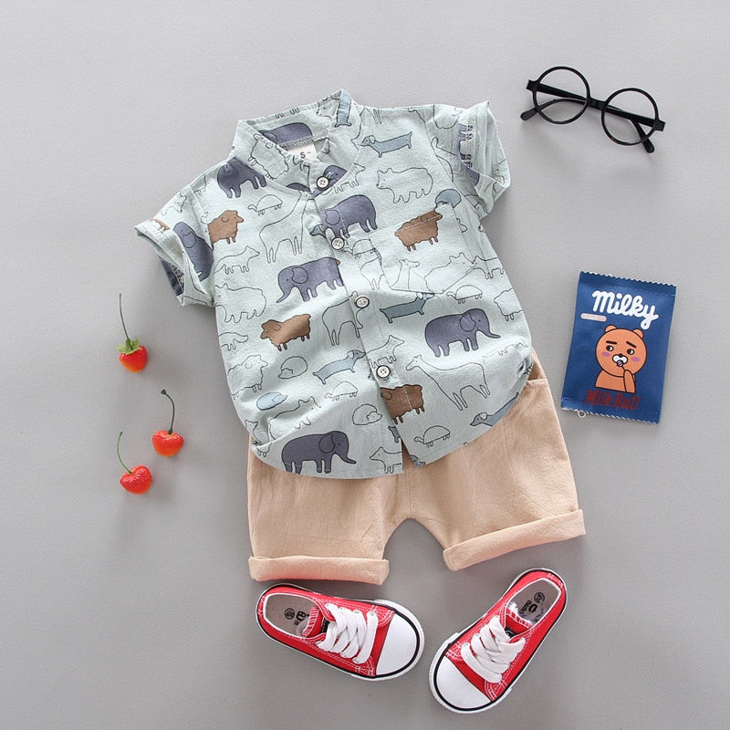 Conjunto Infantil Camisa Animais 6M-4A