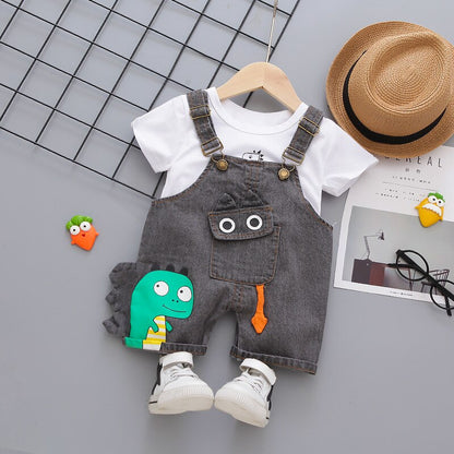 Conjunto Macacão Jeans Bebê Menino 6M-4A