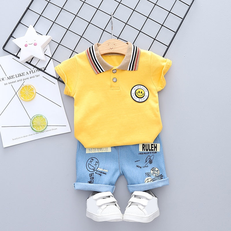 Conjunto Infantil Menino 1 A 4 anos Camiseta Polo+Bermuda