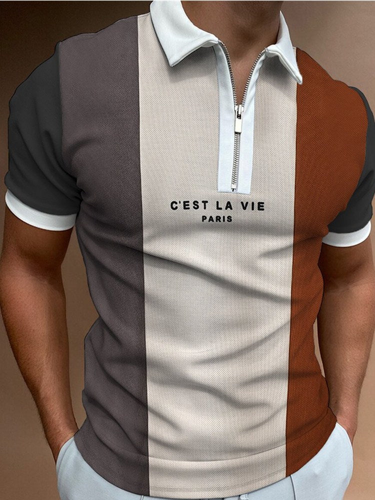 Camisa Polo com Zíper Masculina Manga Curta